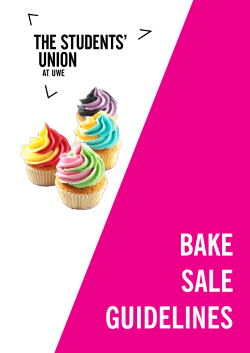 Bake Sale Guidelines - The Students` Union at UWE