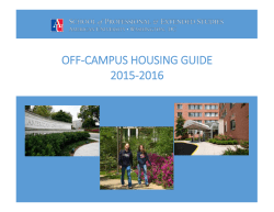 Off-Campus hOUSING GUIDE