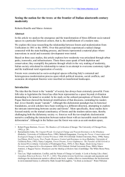 Seeing the nation for the trees: at the frontier of Italian nineteenth