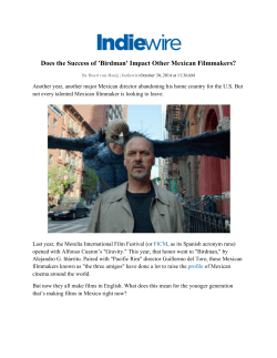 Morelia FF &ndash; Does the Success of `Birdman` Impact Other