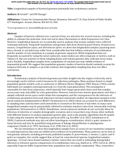 Longitudinal samples of bacterial genomes potentially bias