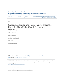 Seasonal Migration and Home Ranges of Female Elk in the Black