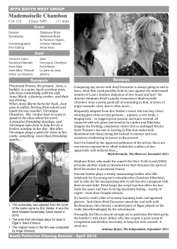 Mlle Chambon - Cinema for All South West