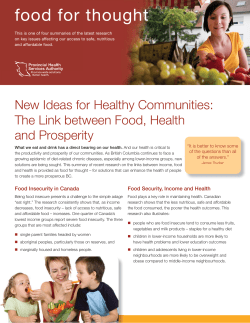 New ideas for healthy communities