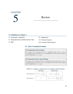 Review - Math and Computer Science