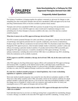 State Rescheduling for a Pathway for FDA Approved Therapies