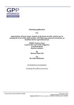 Planning application For importation of inert waste, largely in the
