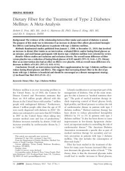 Dietary Fiber for the Treatment of Type 2 Diabetes Mellitus: A Meta