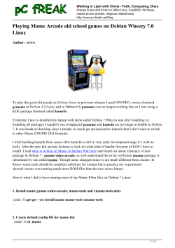 Playing Mame Arcade old school games on Debian - Pc