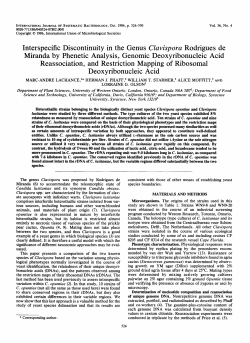 Interspecific Discontinuity in the Genus Clavispora Rodrigues de