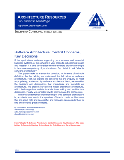 Chapter 1. Software Architecture: Central Concerns, Key Decisions