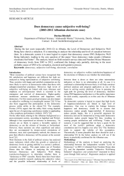 Does democracy cause subjective well-being? (2003-2012