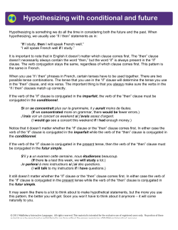 Hypothesizing with conditional and future