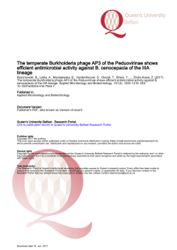 The temperate Burkholderia phage AP3 of the Peduovirinae
