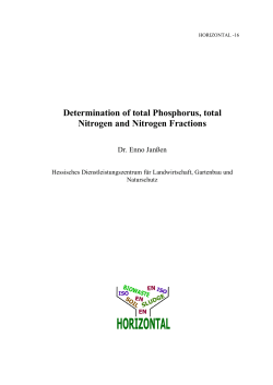 Determination of total Phosphorus, total Nitrogen