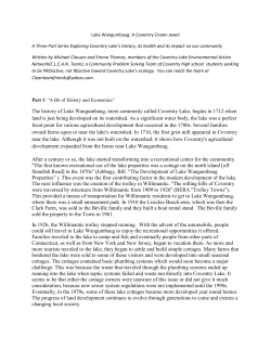 The history of Lake Wangumbaug, more commonly called Coventry