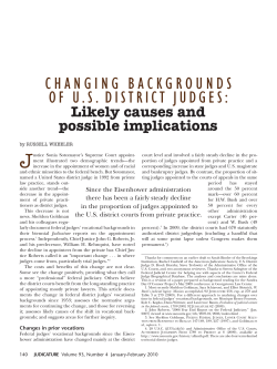 CHANGING BACKGROUNDS OF U.S. DISTRICT JUDGES: