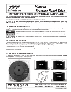 Manual: Pressure Relief Valve
