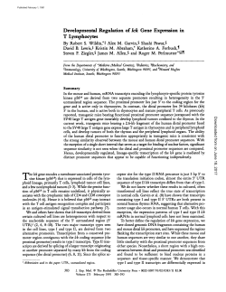 Developmental Regulation of Ick Gene Expression in T