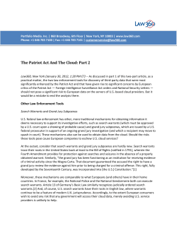 The Patriot Act And The Cloud: Part 2
