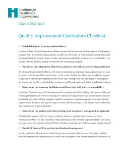 Quality Improvement Curriculum Checklist