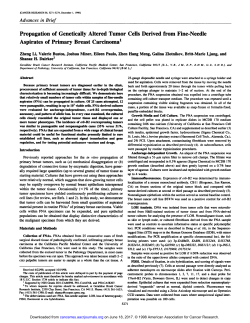 Propagation of Genetically Altered Tumor Cells