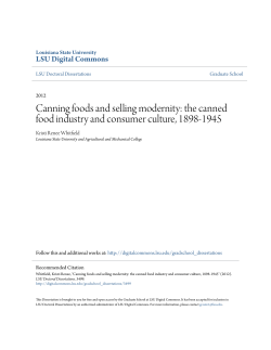 the canned food industry and consumer culture, 1898-1945