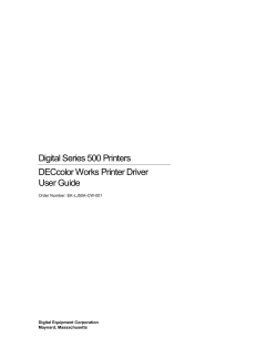 Digital Series 500 Printers DECcolor Works Printer Driver User Guide