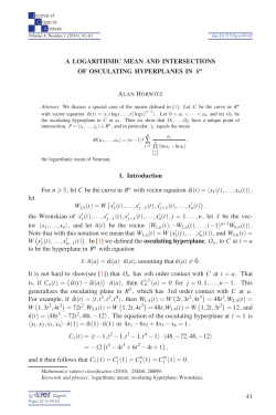 A logarithmic mean and intersections of osculating - Ele-Math