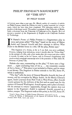 philip freneau`s manuscript of "the spy"