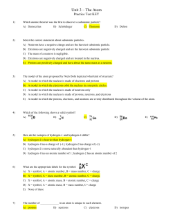 Unit 3 Test &ndash; The Atom