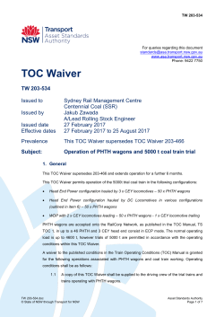 Operation of PHTH wagons and 5000 t coal train trial (pdf 249KB)