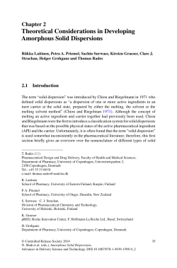 Theoretical Considerations in Developing Amorphous Solid