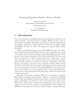 Structural Equation Models: Mixture Models 1 Introduction