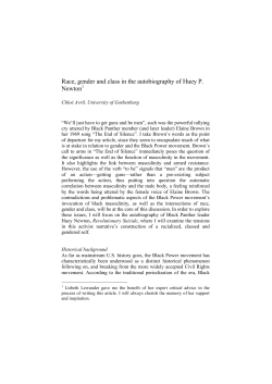 Race, gender and class in the autobiography of Huey P. Newton