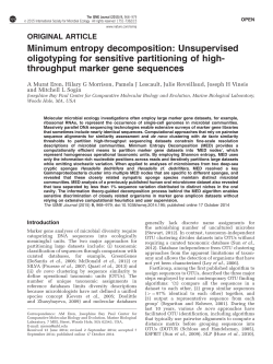 Minimum entropy decomposition: Unsupervised oligotyping