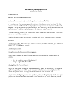 Engaging Our Theological Diversity Introductory Session Chalice