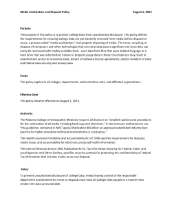 Media Sanitization and Disposal Policy