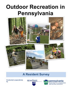 Top-line data results - Pennsylvania Outdoor Recreation Plan