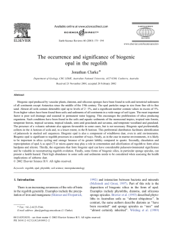 The occurrence and significance of biogenic opal in the regolith