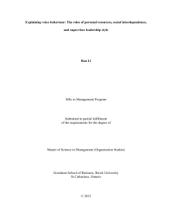 Explaining voice behaviour: The roles of personal resources, social