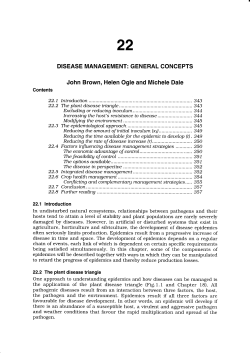DISEASE MANAGEMENT: GENERAL CONCEPTS John Brown