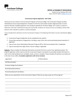 Cornerstone Program Application 2017-2018