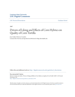 Drivers of Liking and Effects of Corn Hybrics on Quality of Corn Tortilla