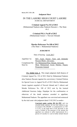 Criminal Appeal No.332 of 2012