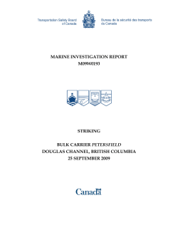 MARINE INVESTIGATION REPORT M09W0193 STRIKING BULK
