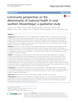Community perspectives on the determinants of maternal health in