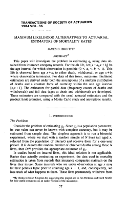TRANSACTIONS OF SOCIETY OF ACTUARIES 1984 VOL. 36