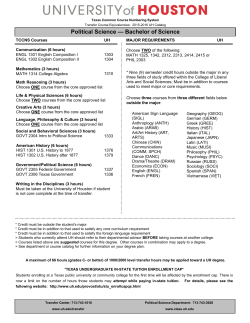 Political Science &mdash; Bachelor of Science