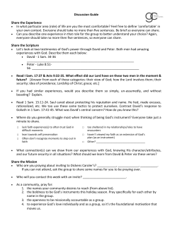 Discussion Guide Share the Experience &bull; In what particular area (role)